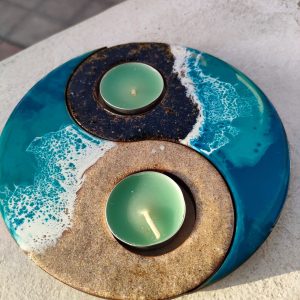 Porta velas ying yang